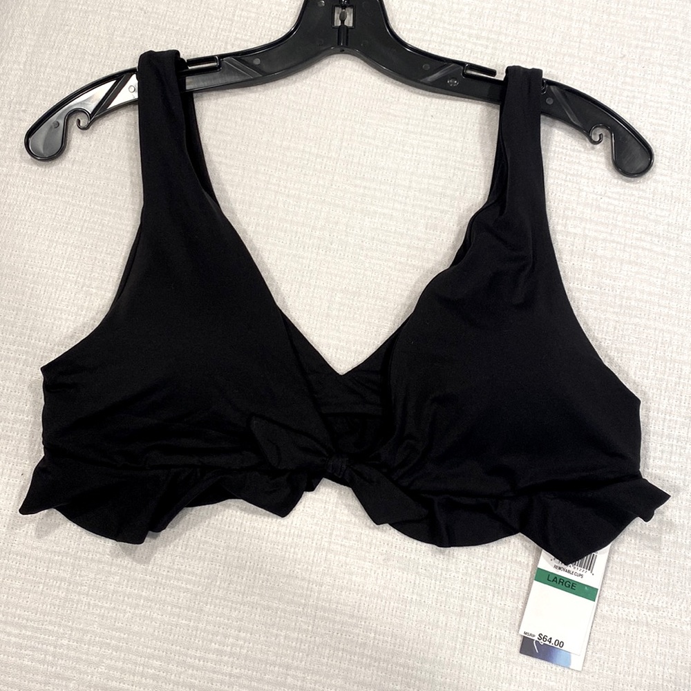 Isabella Rose Bikini Top- size large, black, tags still attached